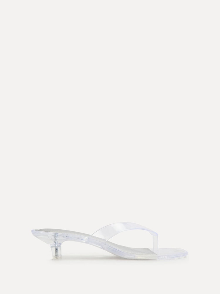 Linzi Silver Cher Toe Post Jelly Heeled Sandals - Image 2 of 5