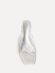 Linzi Silver Cher Toe Post Jelly Heeled Sandals - Image 5 of 5