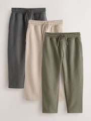 Stone/Khaki/Black Tapered Regular Joggers 3 Pack (3-16yrs) - Image 1 of 7
