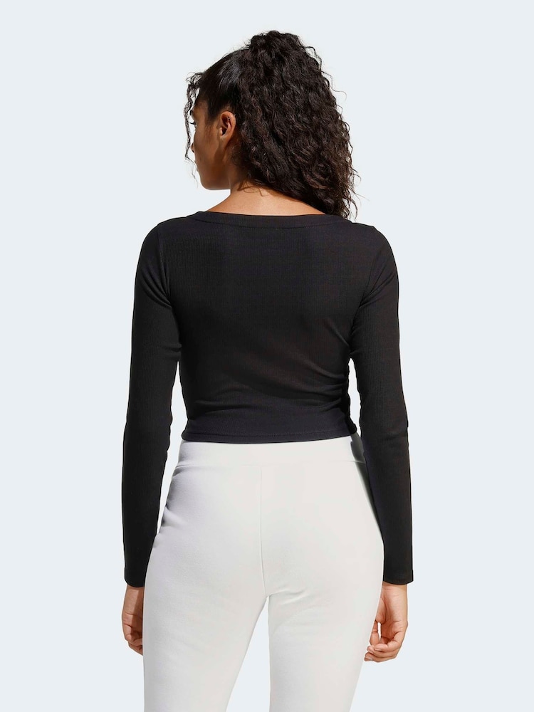 adidas Black Seasonal Essentials Rib Cardigan - Image 2 of 6