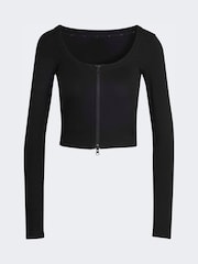 adidas Black Seasonal Essentials Rib Cardigan - Image 6 of 6