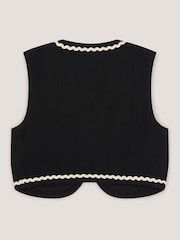 Monsoon Black Floral Embroidered Waistcoat - Image 2 of 4