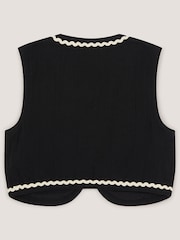 Monsoon Black Floral Embroidered Waistcoat - Image 3 of 4