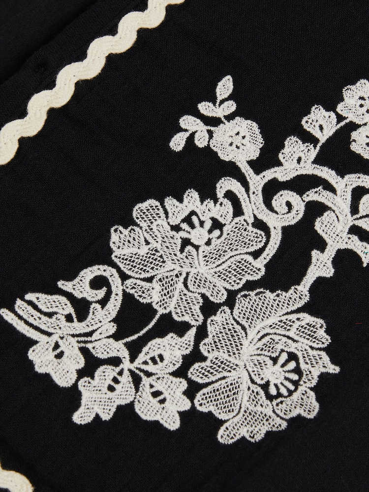 Monsoon Black Floral Embroidered Waistcoat - Image 4 of 4