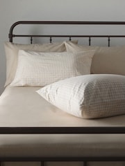 The Set Set of 2 Natural/Gingham Pillowcase and Fitted Sheet - Image 3 of 6