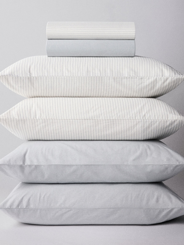 The Set Set of 2 Blue/Stripe Pillowcase and Fitted Sheet - Image 1 of 6 The Set Set of 2 Blue/Stripe Pillowcase and Fitted Sheet - Image 1 of 6