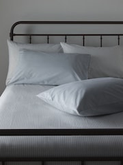The Set Set of 2 Blue/Stripe Pillowcase and Fitted Sheet - Image 4 of 6