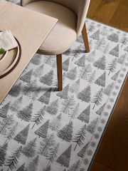 Grey Washable Winter Trees Rug - Image 2 of 5