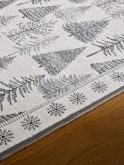 Grey Washable Winter Trees Rug - Image 3 of 5