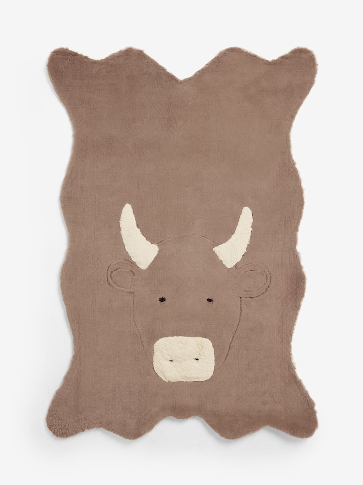 Brown Shaped Faux Fur Hamish Rug - Image 1 of 1 Brown Shaped Faux Fur Hamish Rug - Image 1 of 1