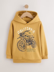 Ochre Yellow Motorbike Regular Fit Older Graphic Print Hoodie (3-16yrs) - Image 1 of 4