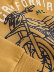 Ochre Yellow Motorbike Regular Fit Older Graphic Print Hoodie (3-16yrs) - Image 3 of 4