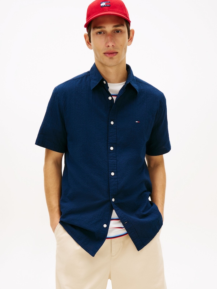 Tommy Jeans Short Sleeve Seersucker Shirt - Image 1 of 5
