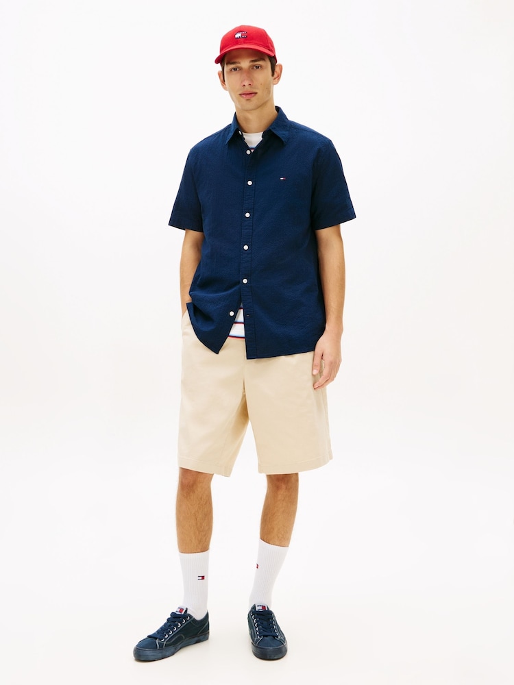 Tommy Jeans Short Sleeve Seersucker Shirt - Image 2 of 5