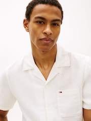 Tommy Jeans Cream Short Sleeve Blend Shirt - Image 4 of 5