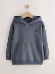 Grey Blue Skull Overhead Hoodie (3-16yrs) - Image 1 of 4
