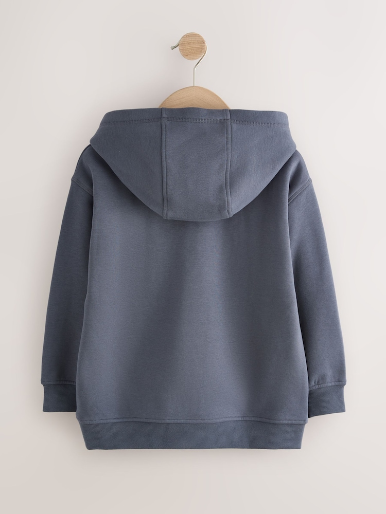 Grey Blue Skull Overhead Hoodie (3-16yrs) - Image 2 of 4 Grey Blue Skull Overhead Hoodie (3-16yrs) - Image 2 of 4