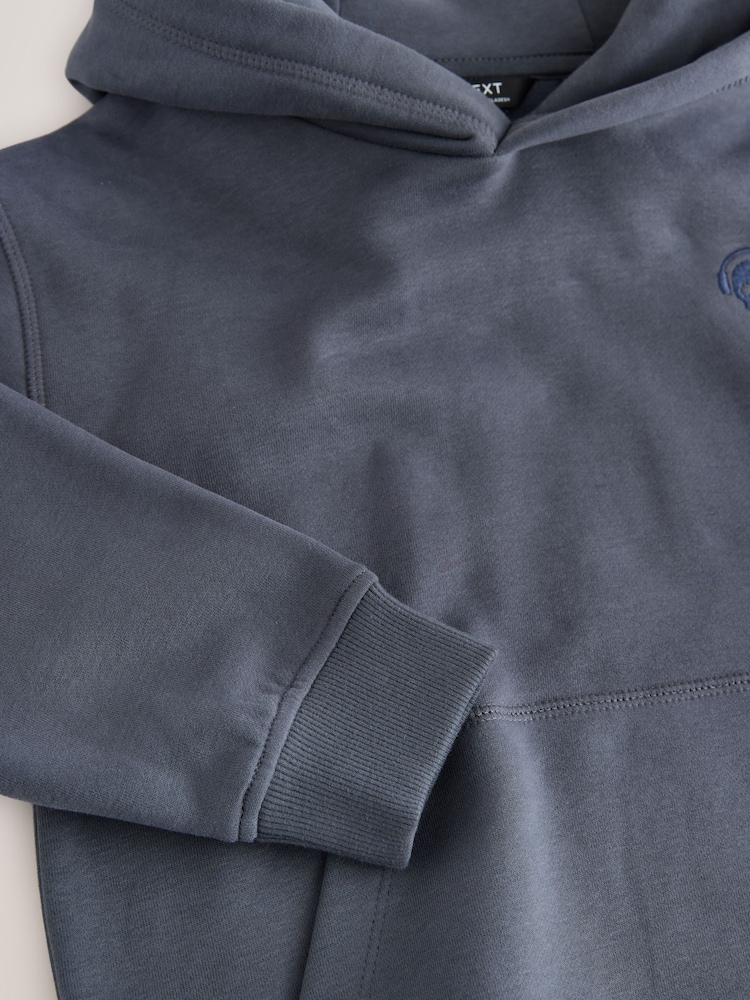 Grey Blue Skull Overhead Hoodie (3-16yrs) - Image 5 of 5
