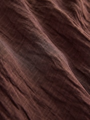 Marron chocolat - Robe mi-longue en jersey tissé mélangé - Image 3 de 3