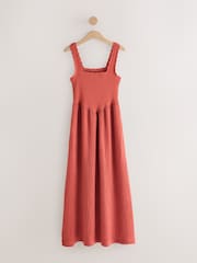 Rose Pink Jersey Woven Mix Midi Dress - Image 5 of 7