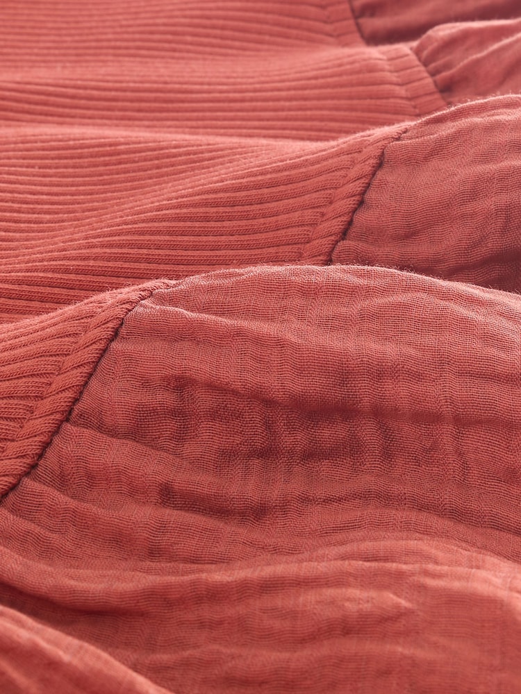Rose Pink Jersey Woven Mix Midi Dress - Image 7 of 7 Rose Pink Jersey Woven Mix Midi Dress - Image 7 of 7