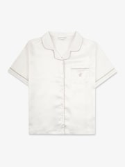 The Little Tailor Cream Satin Button Through Short Pyjamas Set - Image 2 of 7