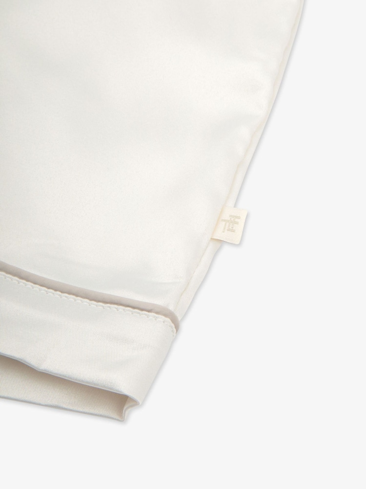 The Little Tailor Cream Satin Button Through Short Pyjamas Set - Image 7 of 7