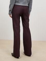 Burgundy Red Faux Leather Bootcut Trousers - Image 4 of 8
