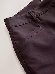 Burgundy Red Faux Leather Bootcut Trousers - Image 7 of 8
