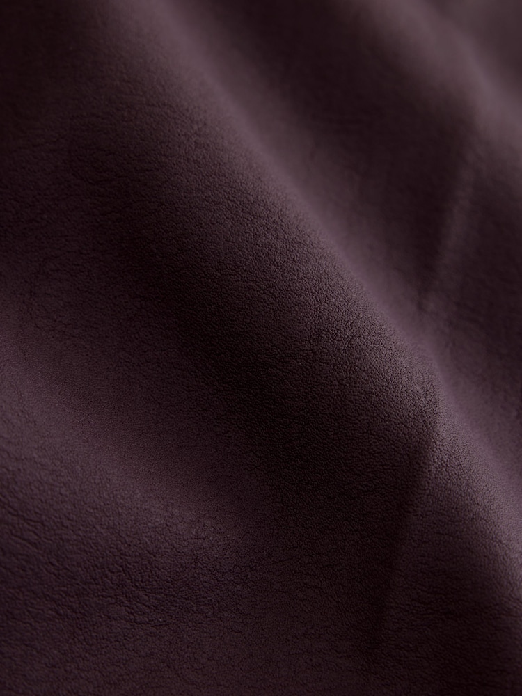 Burgundy Red Faux Leather Bootcut Trousers - Image 8 of 8