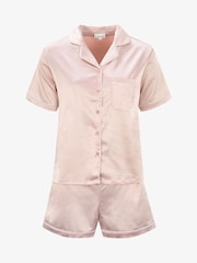 The Little Tailor Satin Button Through Short Pyjamas Set - Image 2 of 10
