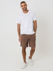 Threadbare Brown Linen Blend Shorts - Image 3 of 4