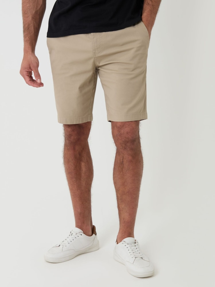 Threadbare Natural Elasticated Waist Stretch Chino Shorts - Image 2 of 4 Threadbare Natural Elasticated Waist Stretch Chino Shorts - Image 2 of 4