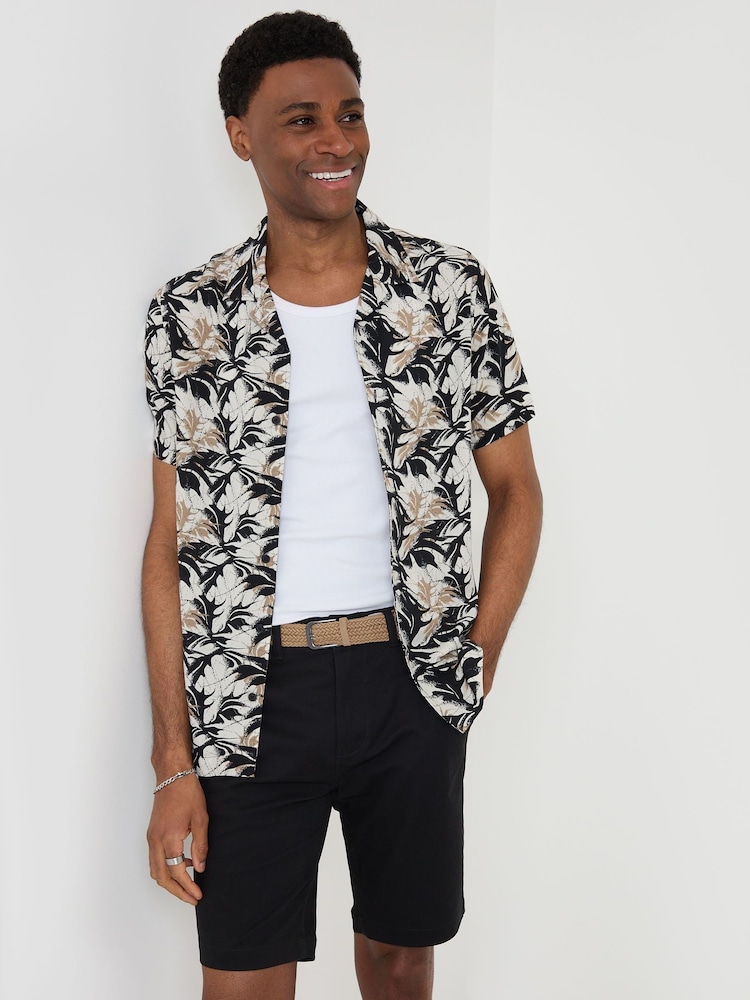 Threadbare Black Belted Chino Shorts - Image 4 of 4