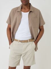 Threadbare Natural Linen Blend Shorts with Belt - Image 1 of 4