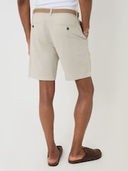 Threadbare Natural Linen Blend Shorts with Belt - Image 3 of 4