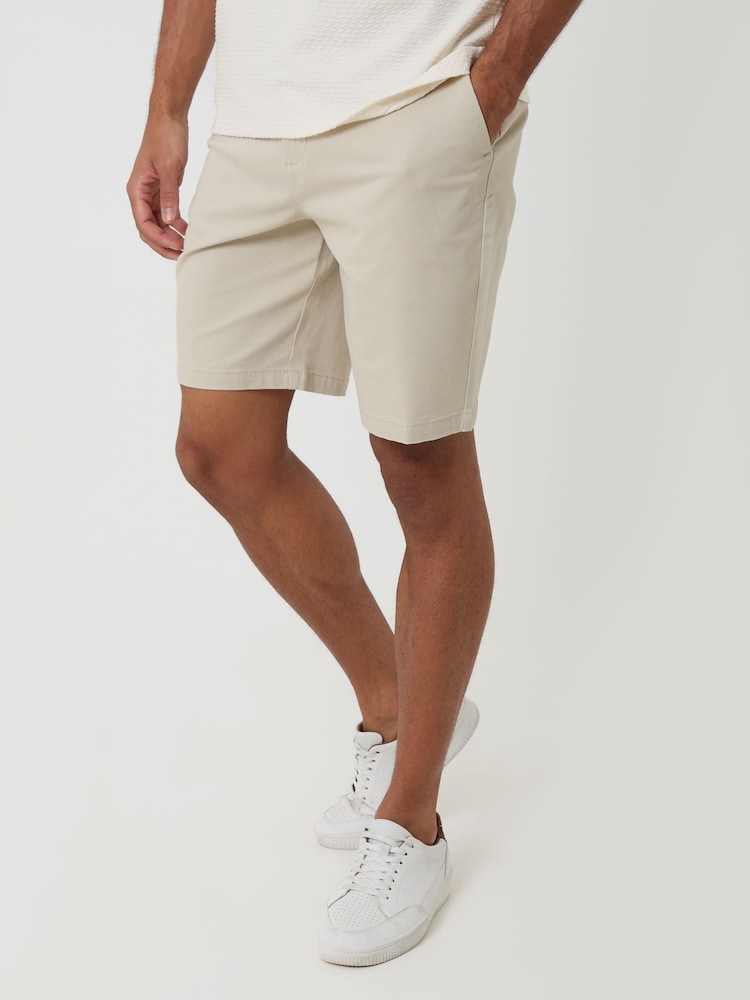 Natural - Threadbare Regular Fit Stretch Chino Shorts - Imagen 2 de 4