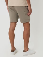 Threadbare Brown Shorter Length Elasticated Waist Stretch Cargo Shorts - Image 3 of 4