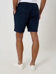 Threadbare Blue Shorter Length Elasticated Waist Stretch Chino Shorts - Image 2 of 4