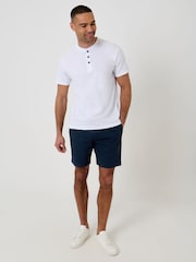 Threadbare Blue Shorter Length Elasticated Waist Stretch Chino Shorts - Image 3 of 4