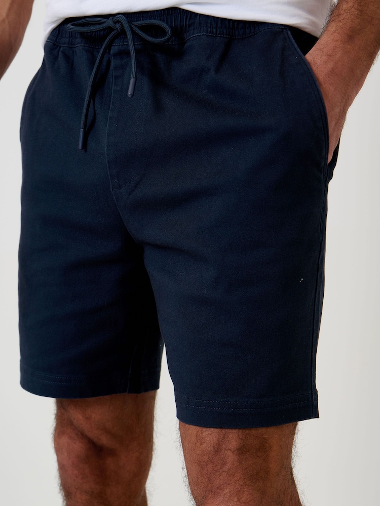 Threadbare Blue Shorter Length Elasticated Waist Stretch Chino Shorts - Image 4 of 4 Threadbare Blue Shorter Length Elasticated Waist Stretch Chino Shorts - Image 4 of 4