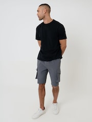 Threadbare Grey Elasticated Waist Stretch Cargo Shorts - Image 4 of 4