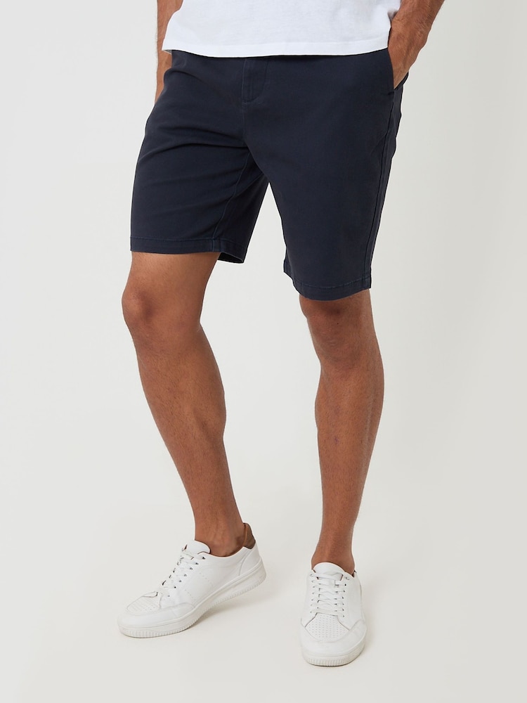 Azul - Threadbare Regular Fit Stretch Chino Shorts - Imagen 2 de 4