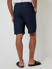 Threadbare Blue Linen Blend Shorts - Image 2 of 4