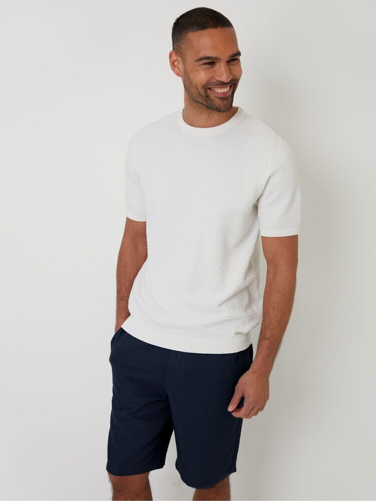 Threadbare Blue Linen Blend Shorts - Image 4 of 4