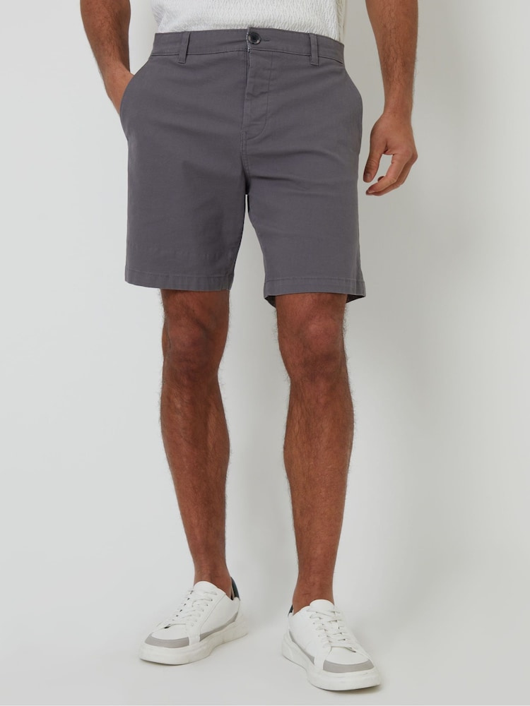 Threadbare Grey Stretch Chino Shorts - Image 1 of 4
