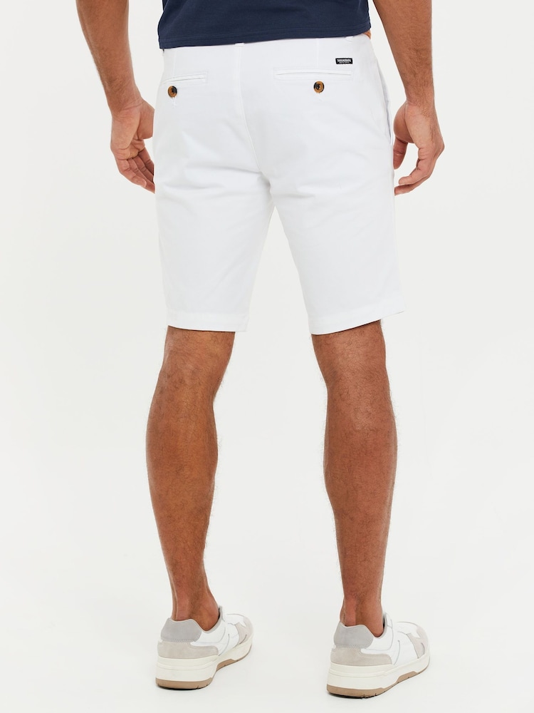 Threadbare White Belted Chino Shorts - Image 2 of 5