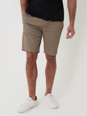 Threadbare Brown Elasticated Waist Stretch Chino Shorts - Image 1 of 4