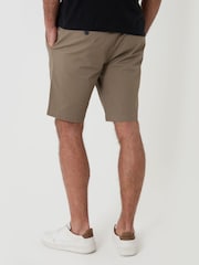 Threadbare Brown Elasticated Waist Stretch Chino Shorts - Image 3 of 4