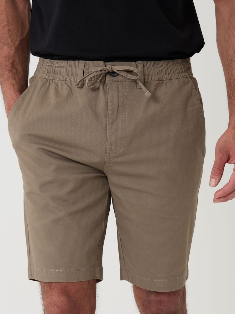 Threadbare Brown Elasticated Waist Stretch Chino Shorts - Image 4 of 4